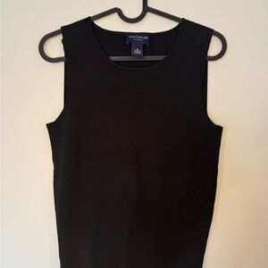 Ann Taylor Black Ribbed Tank Shell